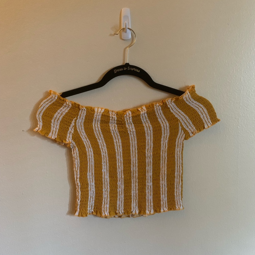 PacSun Yellow Off The Shoulder Crop Top